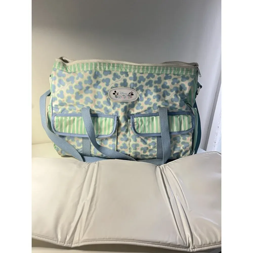 RARE Vintage 90s Disney Babies Mickey Minnie Diaper Bag W ACCESSORIES Needs Zip